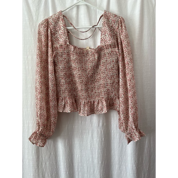 Chocolate Tops - Chocolate | Long Sleeve Smocked Floral Blouse